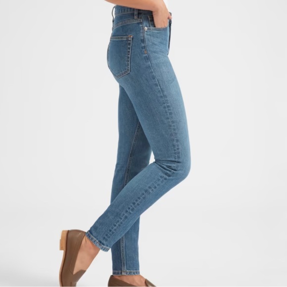 Everlane Hi-rise Medium Blue Skinny Jeans, Size 27 - Picture 2 of 6
